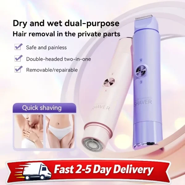 2 in 1 Trimmer for Women Cordless Shaver