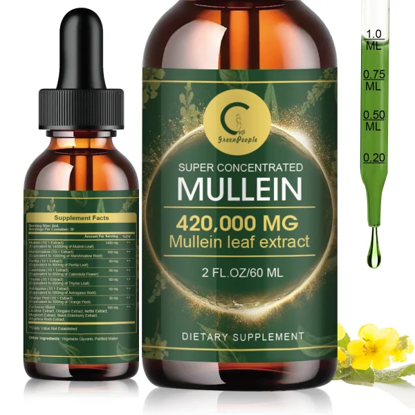 60ML Mullein Drops for Lungs Health ,Lung Detox